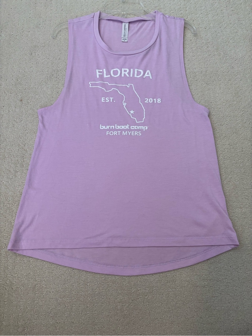 Burn Boot Camp Fort Myers Florida Graphic Workout Tank - Light Lilac - Medium - Picture 3 of 7